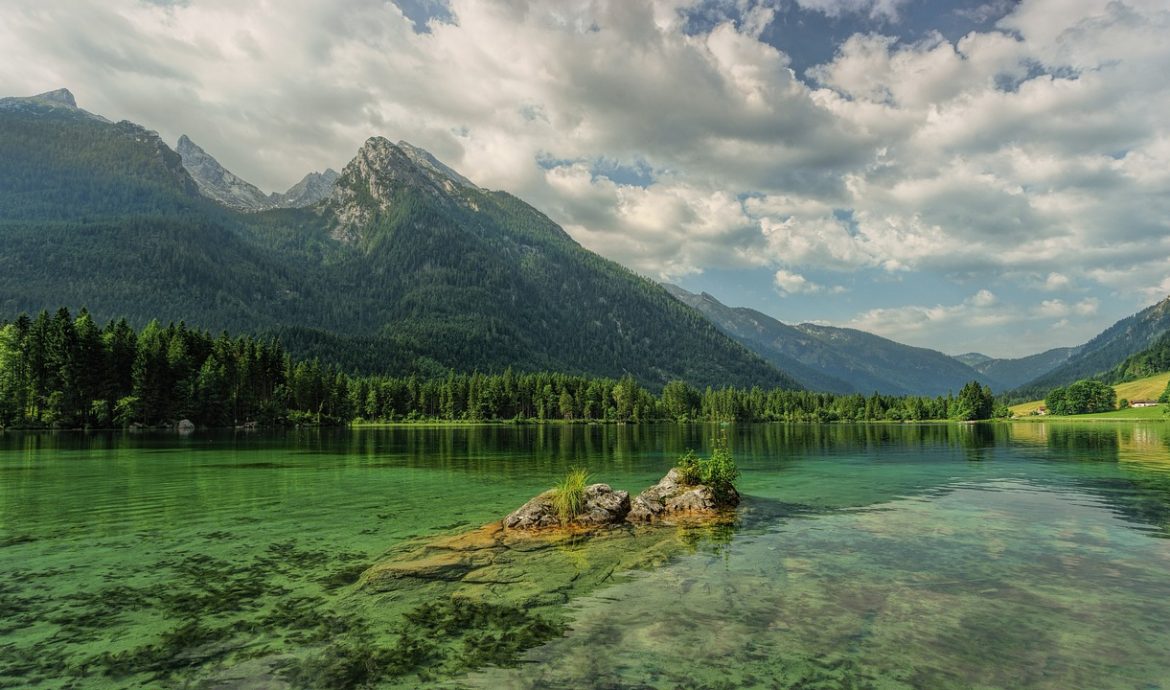 hintersee, lake, mountains