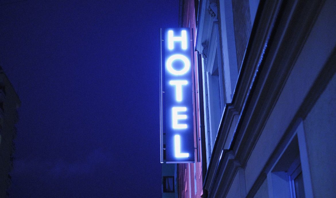 turned on Hotel LED signage