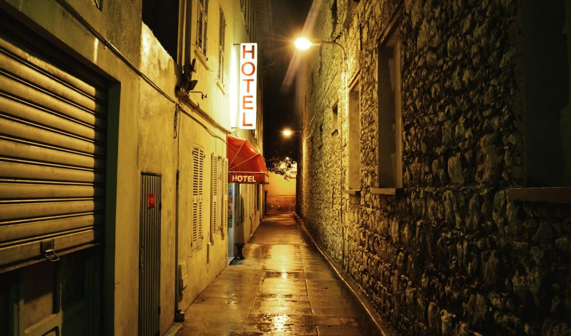 narrow road between buildings