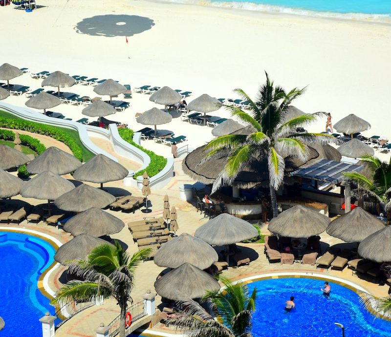 aerial view of swimming pool